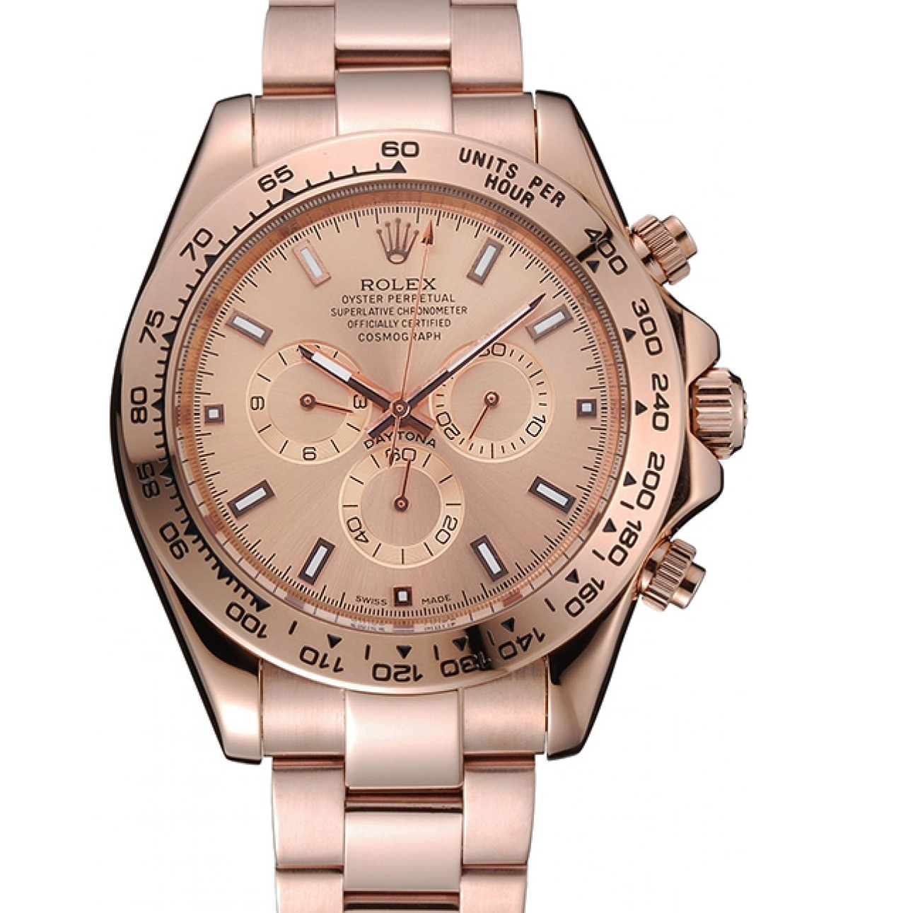 Gold Rolex Case And 1454247 Daytona Dial Pink Cosmograph Bracelet Rose 0820